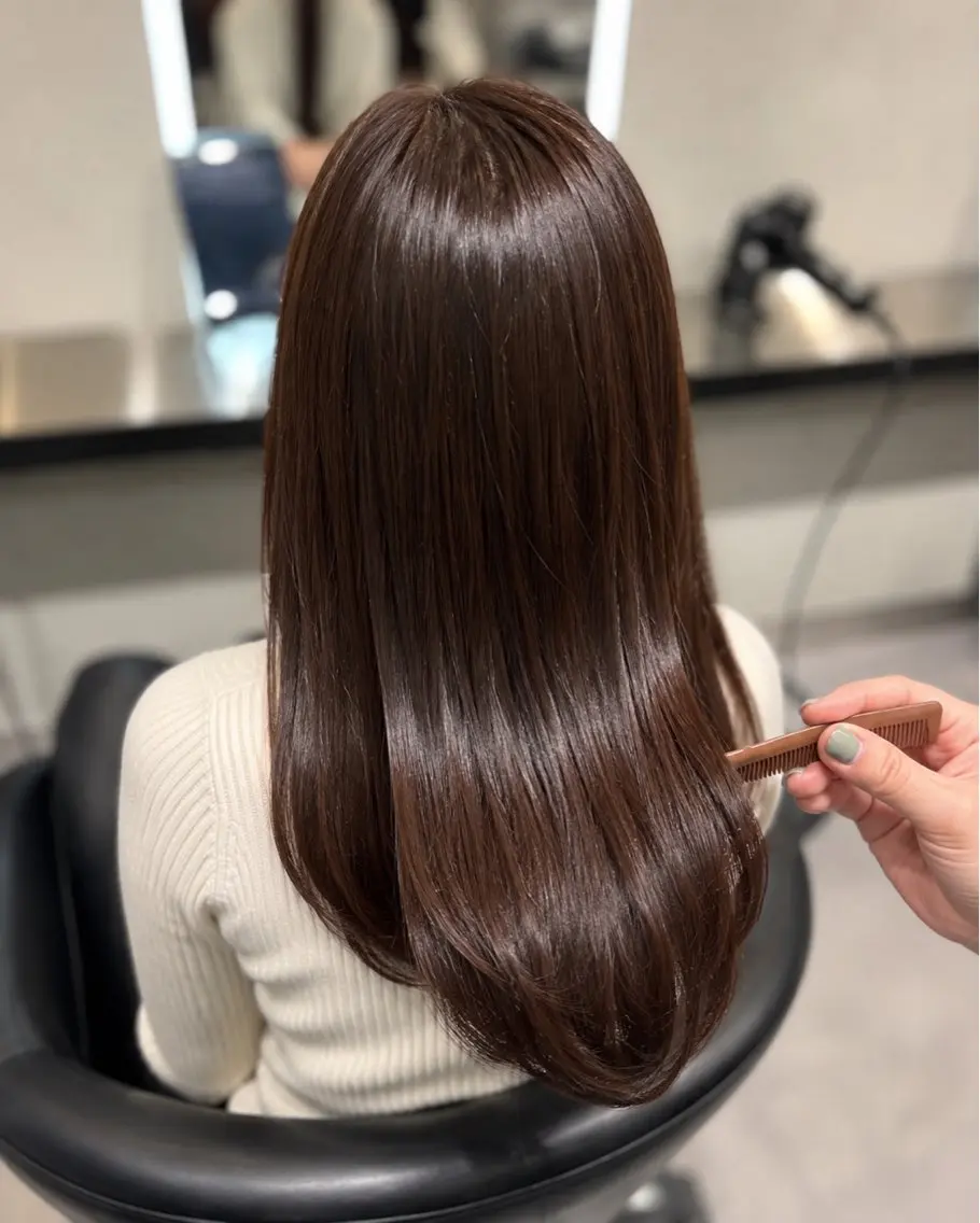 ミディアム カラー ブラウンカラー チョコレートブラウン 🌈ウルトワ水素 髪質改善naru🌈のヘアスタイル