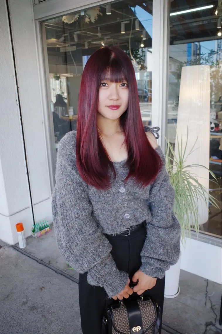 ロング カラー ブリーチ ブリーチなしカラー ヘアカラー トリートメント 安藤 結花のヘアスタイル