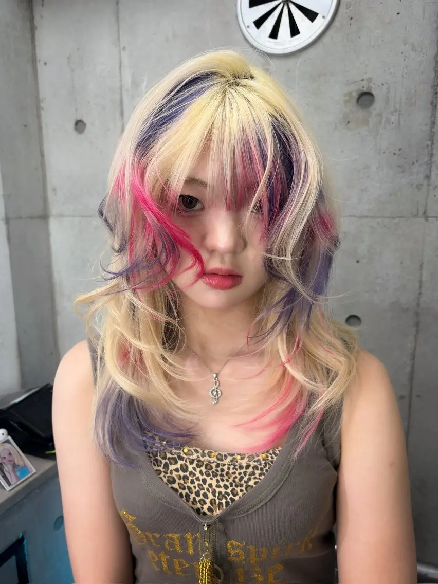 ロング ヘアカラー ハイトーン/ブリーチ /ウルフ⛓️MAKIのヘアスタイル