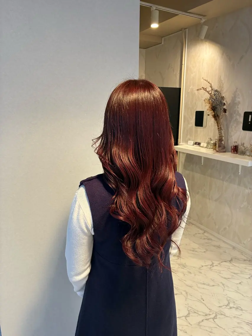 カラー ブラウンカラー ピンクカラー ハナダ メイのヘアスタイル