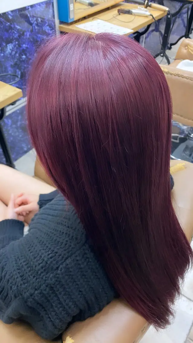 ロング カラー ボルドーカラー 💎長谷川 優羽💎のヘアスタイル