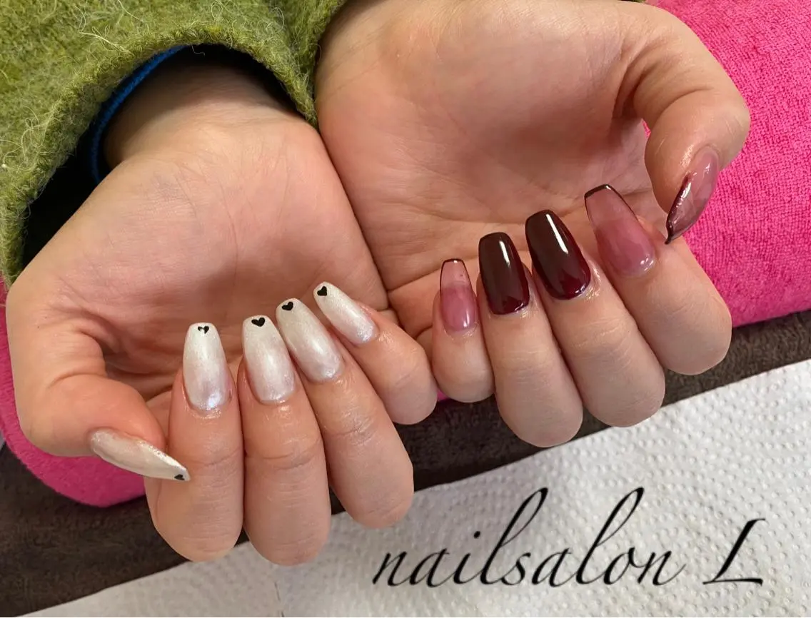 ネイル ジェルネイル 持ち込み スカルプネイル NAILSALON Ｌのネイルデザイン