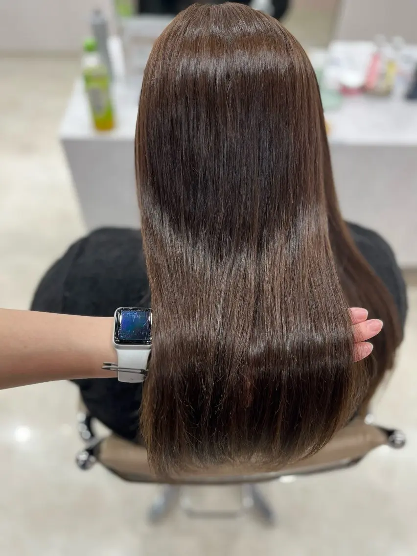 ロング カラー ブラウンカラー マロンブラウン カット ヘアカラー トリートメント 🫧ぷる艶カラー🫧 Yuubi🦩のヘアスタイル