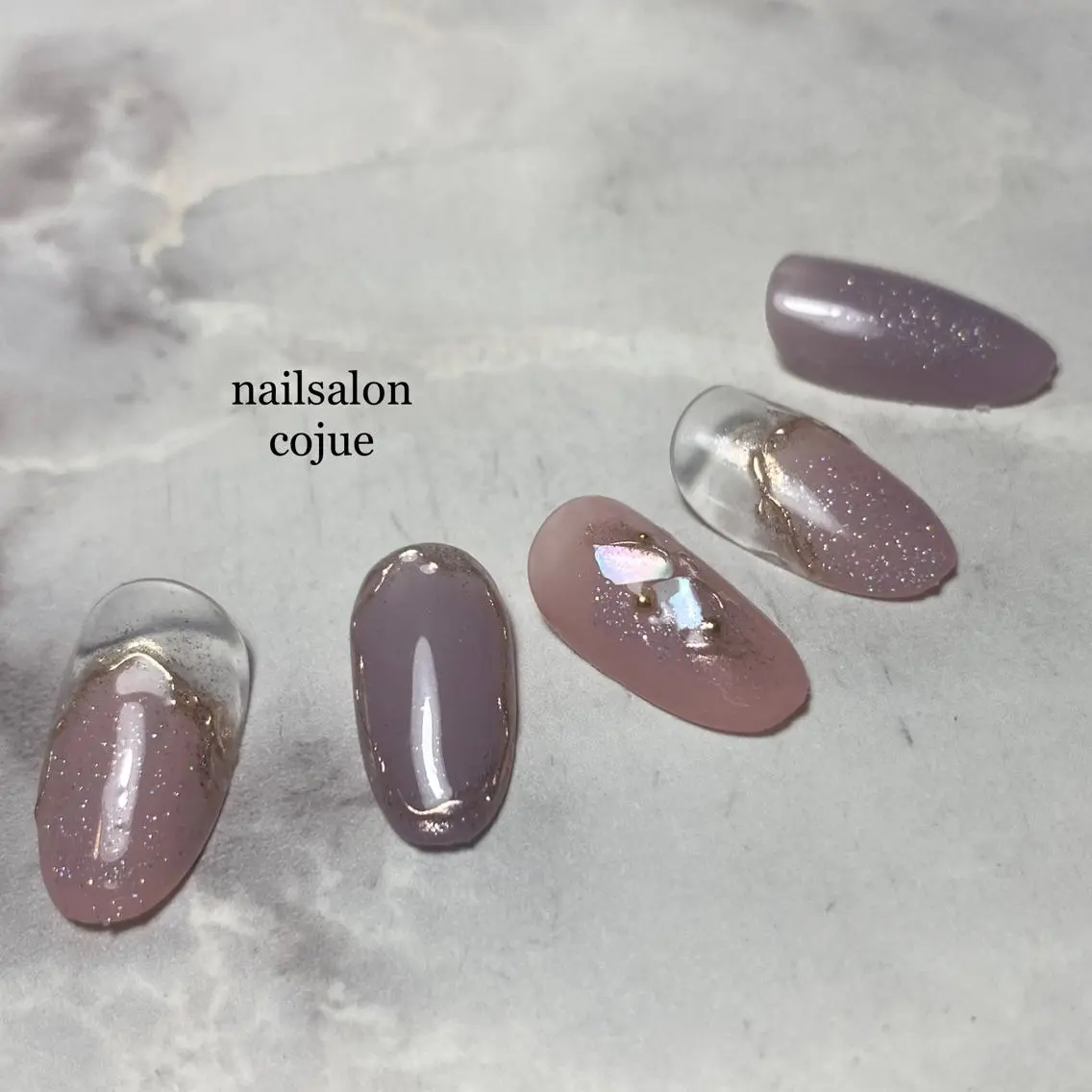 ネイル ミラーネイル ニュアンスネイル オフィスネイル nailsalon cojue ERIのネイルデザイン