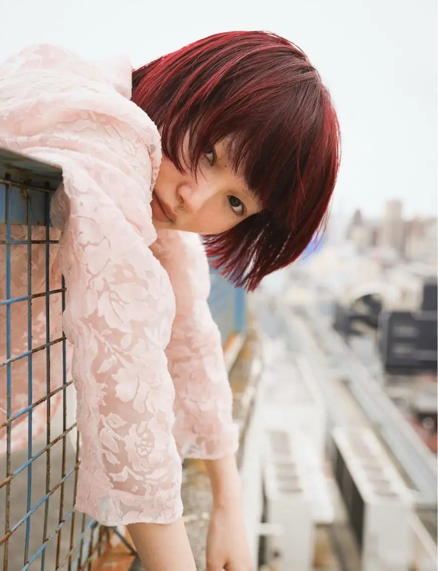 ショート カラー ボブ 顔まわりレイヤー レイヤーカット カット ヘアカラー パーマ /レイヤー 榛地渉馬 /矢場町のヘアスタイル