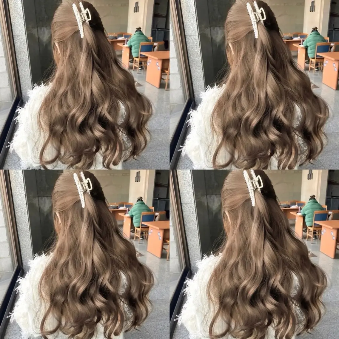 セミロング ヘアカラー トリートメント ヘッドスパ 透明感♡グレージュ ♡ミルクティー♡のヘアスタイル