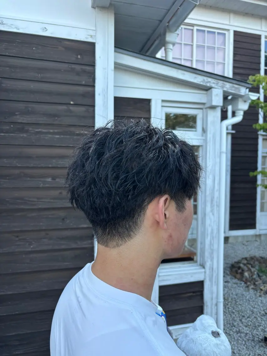 パーマ メンズ カット パーマ 佐々木 隆成のヘアスタイル