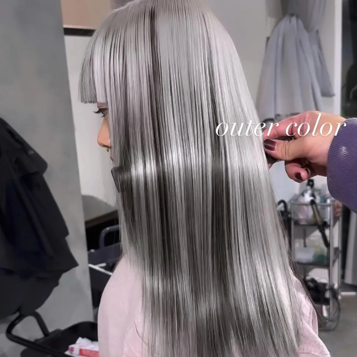 ロング カラー カット ヘアカラー トリートメント ヘアセット 💜ハイトーン💛 マジカルかいちゃんのヘアスタイル