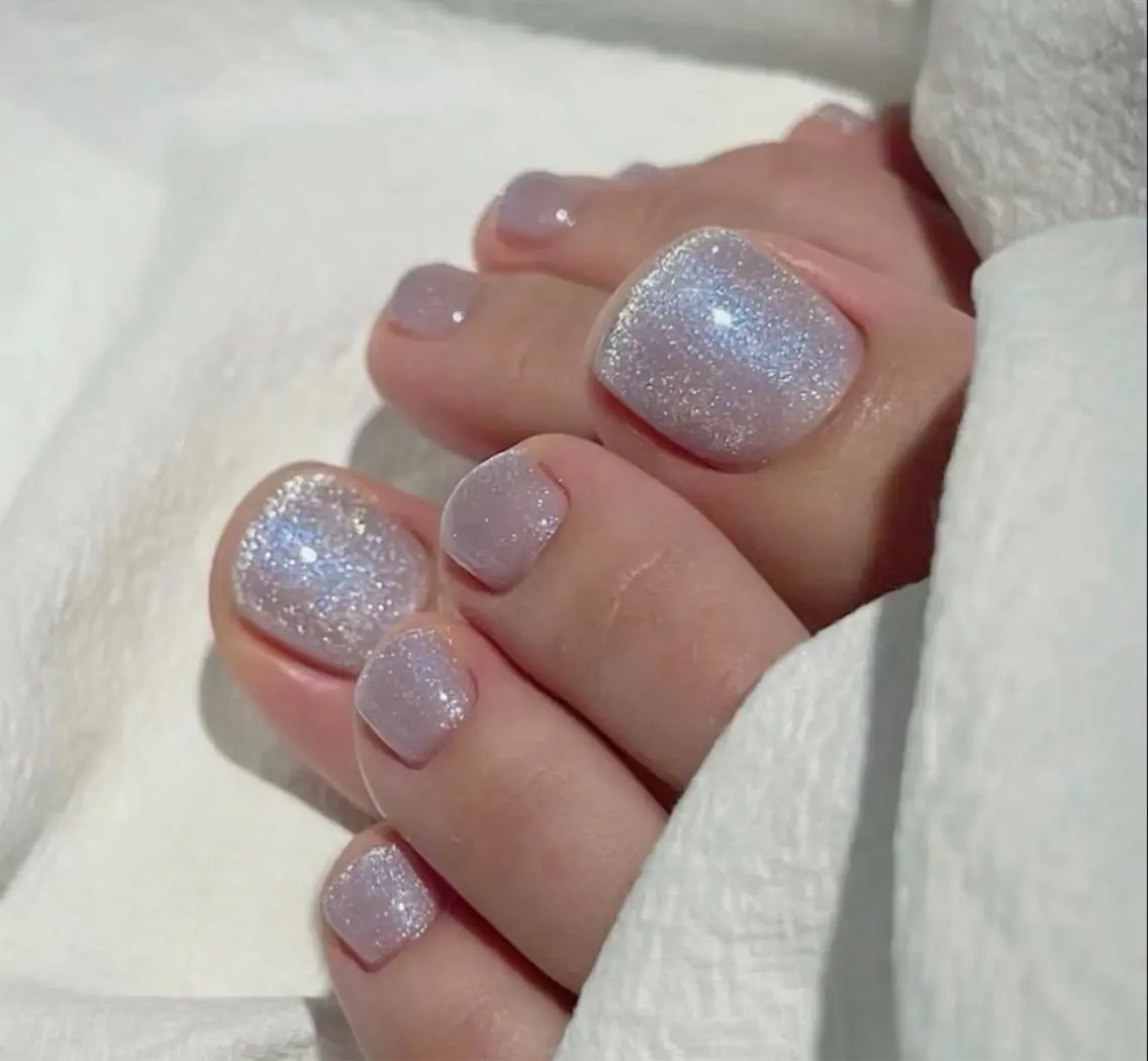 ネイル オーロラネイル 長さ出し フラッシュネイル フラワーネイル フットネイル フットネイル 🎀 Ruruのネイルデザイン