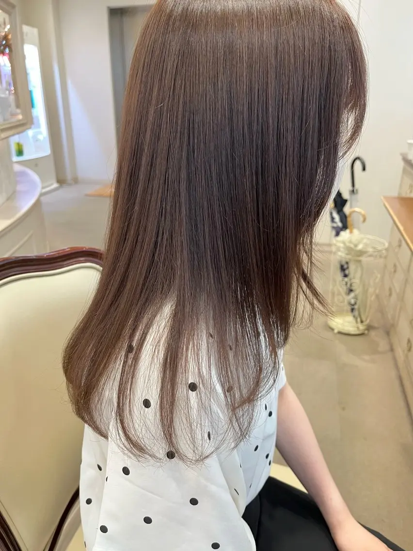 セミロング カラー ベージュカラー カット ヘアカラー トリートメント サソウ ユリエ🥥のヘアスタイル