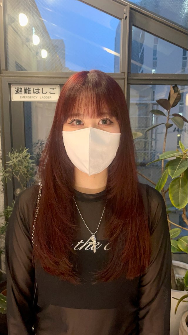 セミロング レイヤーカット ヘアカラー 24時まで営業 艶髪透明感/タニザキのヘアスタイル