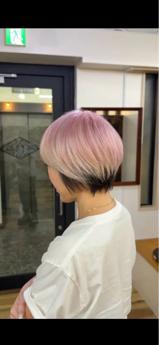ショート カラー デザインカラー ピンクカラー ヘアカラー ブリーチカラーモデル 募集中/ リョウスケのヘアスタイル