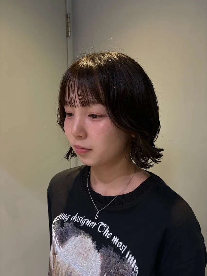 ショート ボブ パーマ 長谷川 ななこのヘアスタイル