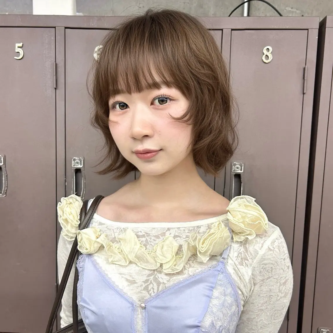 ミディアム パーマ ミディアムパーマ ボブ カット パーマ 伊藤ほのか/柔らかパ ーマ/酸性ストレートのヘアスタイル