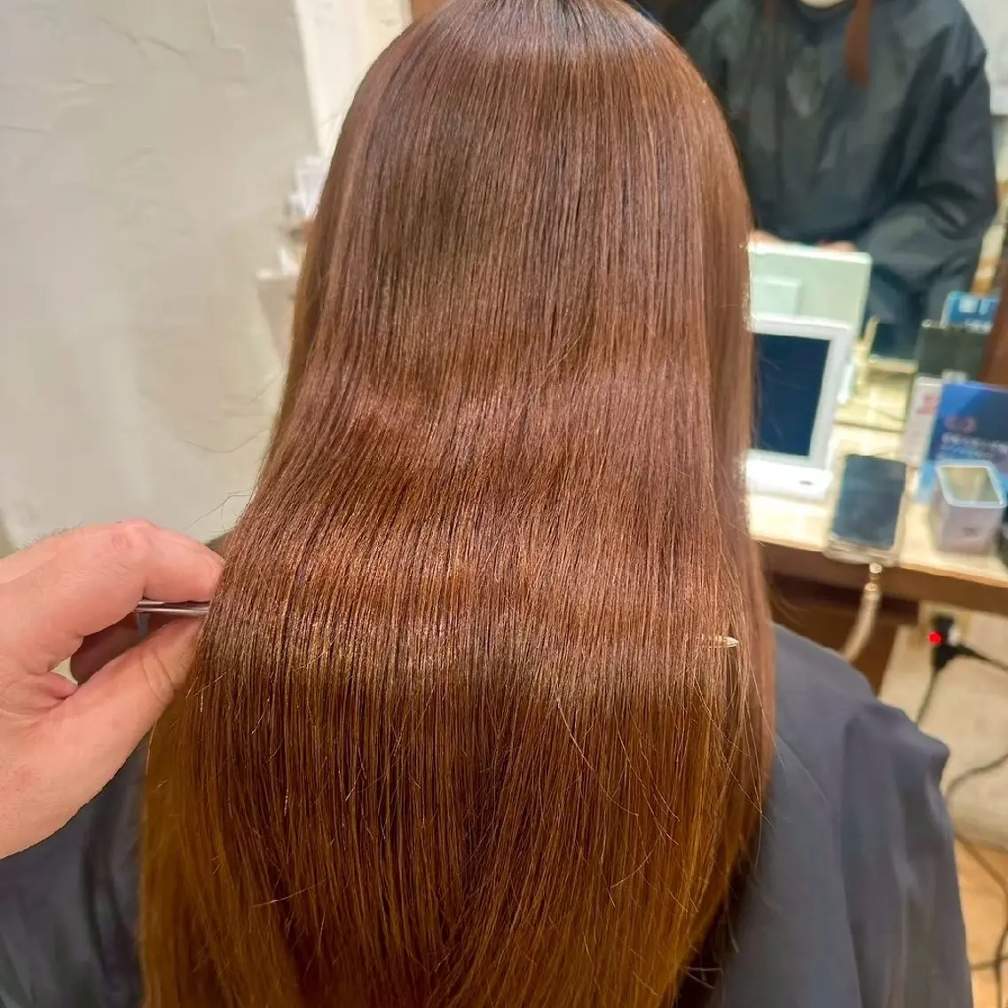 カラー ロング 縮毛矯正/ワンカラー モデル募集🫧羽夏のヘアスタイル