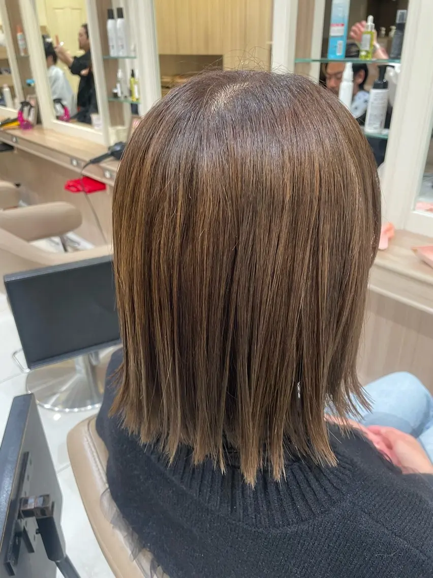 ミディアム カラー カット ヘアカラー トリートメント 韓国ヘアメイク🎀/ 縮毛矯正✨山本媛香のヘアスタイル