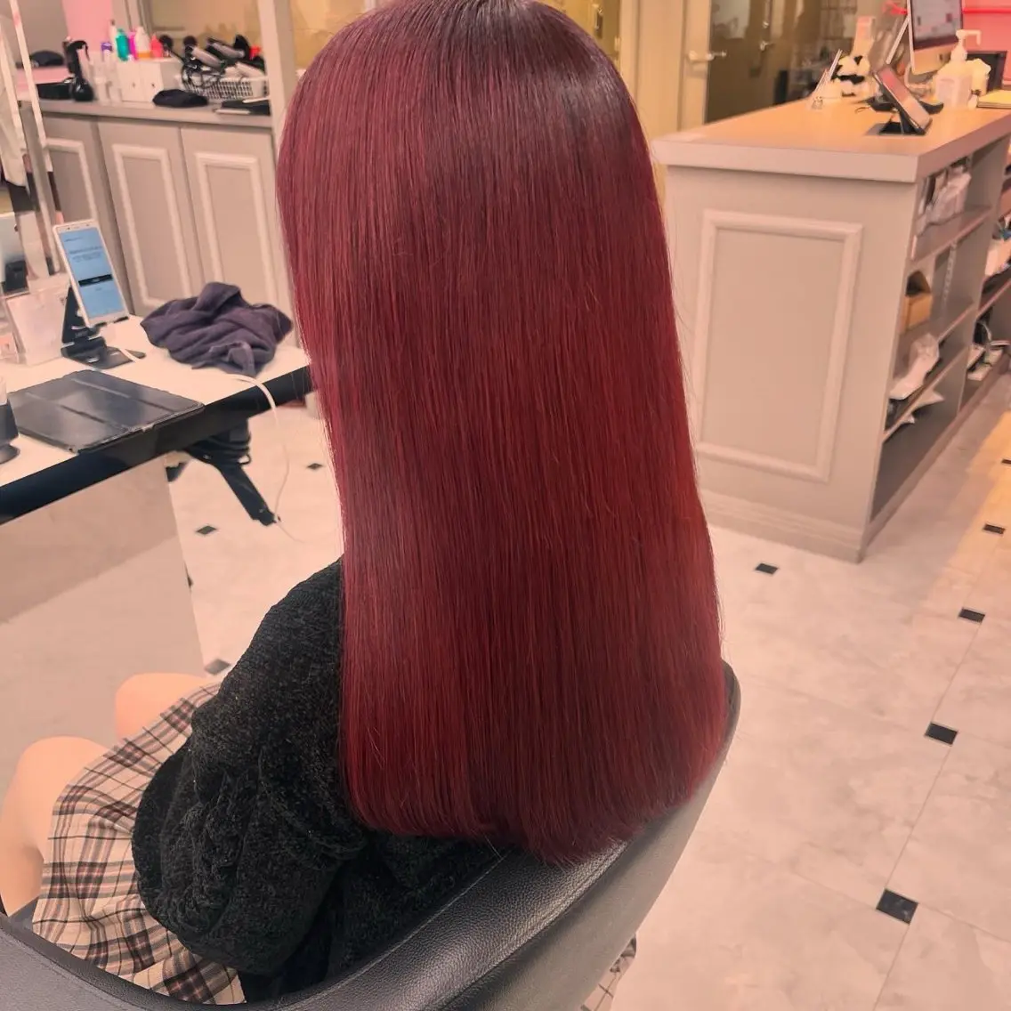 ロング カラー レッドカラー メンズ特化/上野 暖色カラー ダイチのヘアスタイル