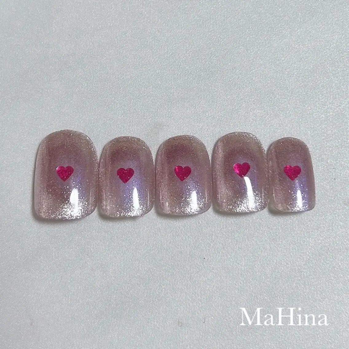 ネイル ハート キラキラネイル マグネットネイル ハンドネイル Le Vernis MaHina・まひなのネイルデザイン