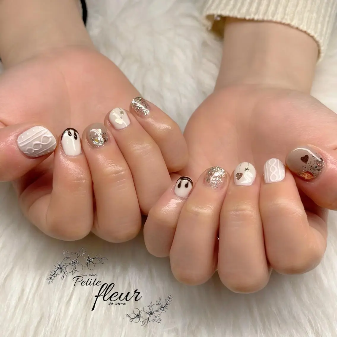 ネイル ショートネイル バレンタイン ❁⃘*。Petite fleur❁⃘*りさのネイルデザイン