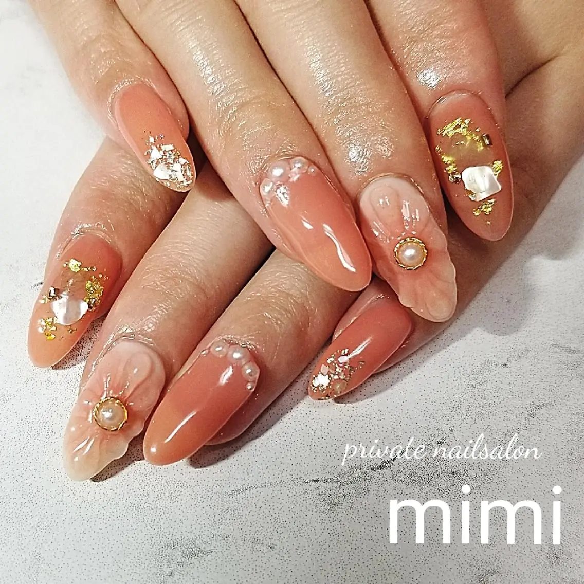 ネイル フラワーネイル ぷっくりネイル 博多ネイル ｍｉｍｉのネイルデザイン
