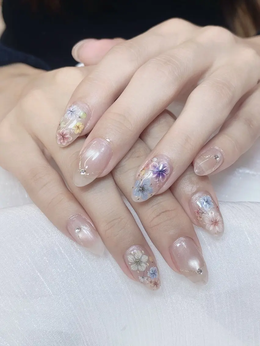 ネイル チークネイル 成人式 フレンチネイル グラデーション 氷ネイル・うるうるネイル ハンドネイル DUO   MI nail salonのネイルデザイン
