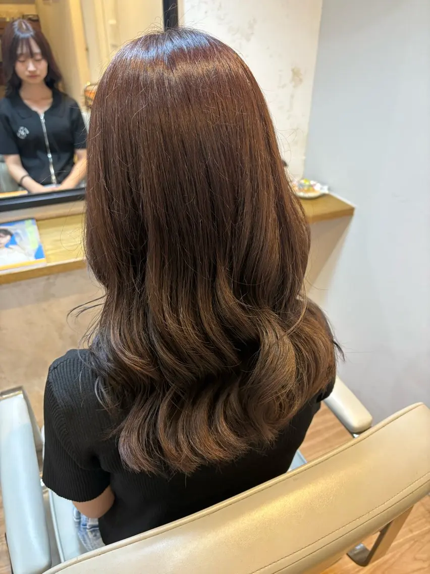 ロング ヘアカラー 韓国ヘアー🇰🇷 MIWAのヘアスタイル