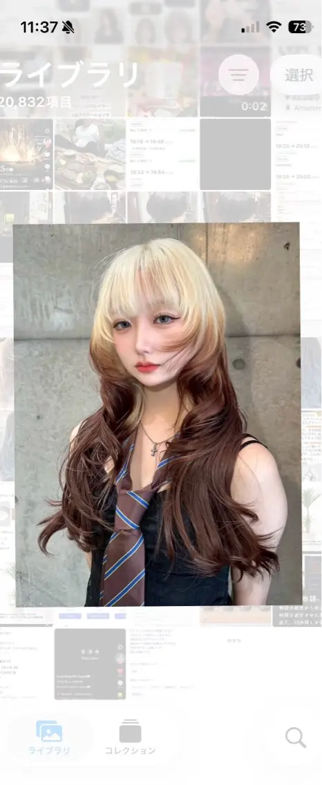 レイヤーカットの写真
