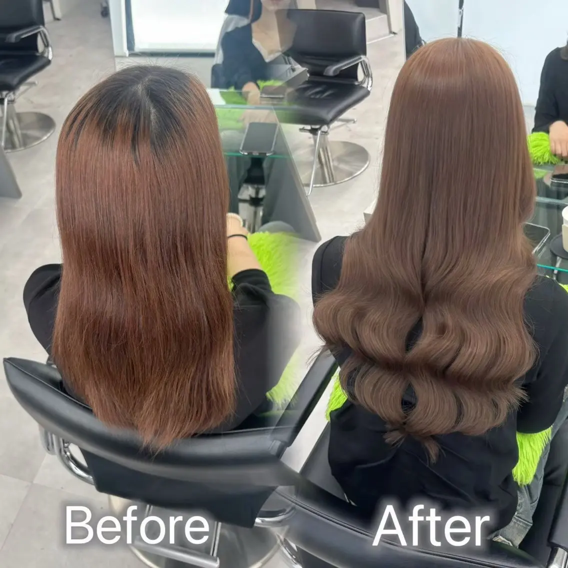 【ミニモ学割🎀🩷U24】ワンカラー➕シールエクステ80本付け放題(馴染ませカット付き✂︎♡)の写真
