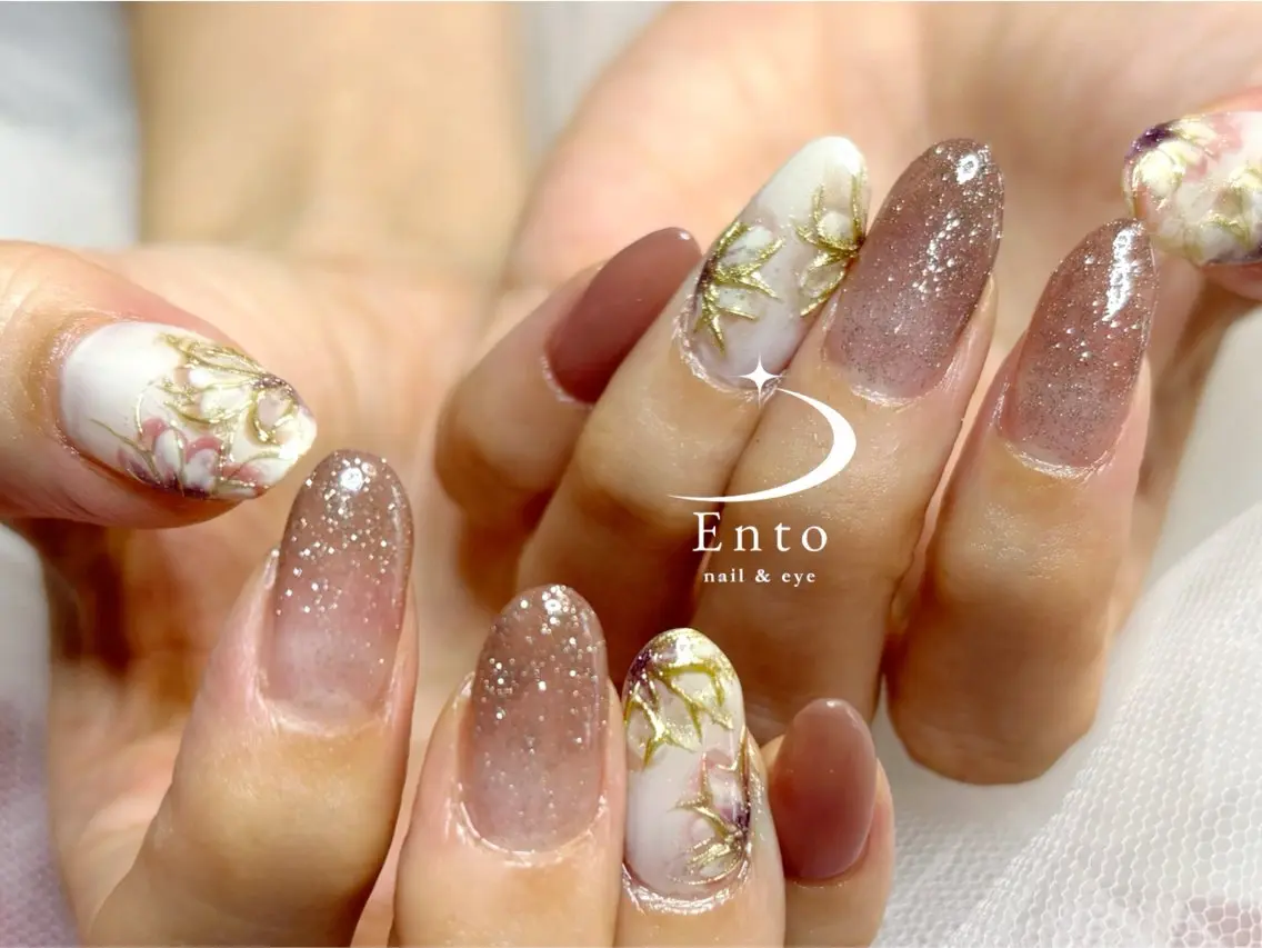 ネイル アートネイル フラワーネイル Ento nail&eyeのマツエク・マツパデザイン