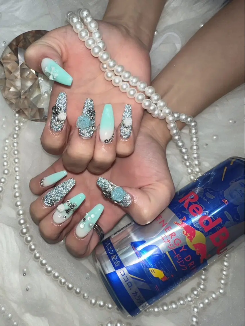 ネイル フラッシュネイル ロングネイル スカルプネイル ワンホンネイル icy nail れいあのネイルデザイン