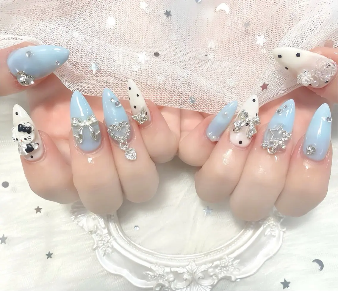 ネイル チークネイル 長さ出し フレンチネイル ジェルネイル グラデーション ハンドネイル THANHTHANH NAILのネイルデザイン