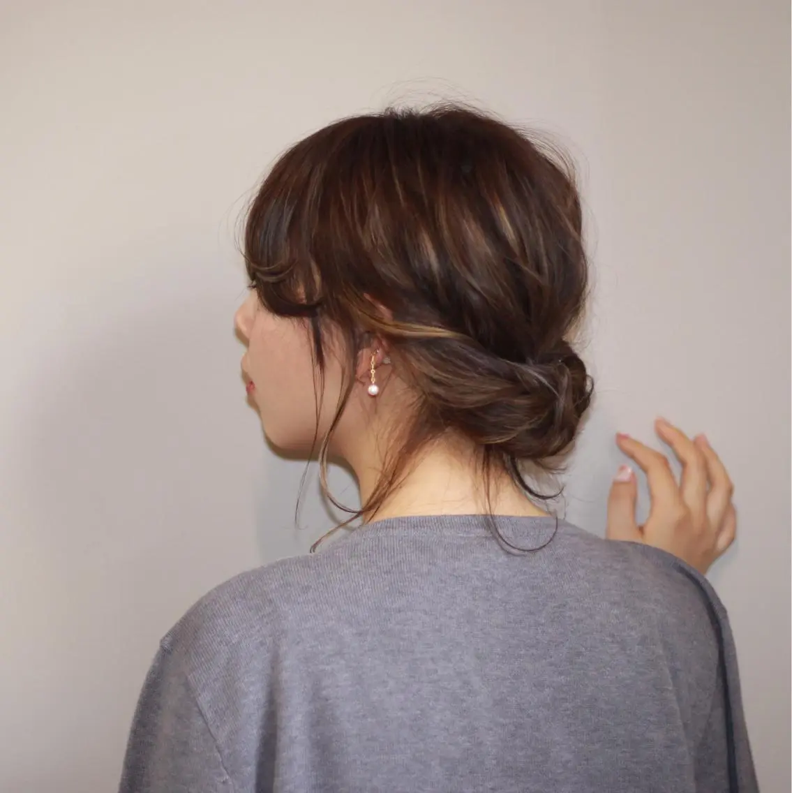 ショート ヘアアレンジ 薬院:今泉/上川美幸 ボブ/顔周りレイヤーのヘアスタイル