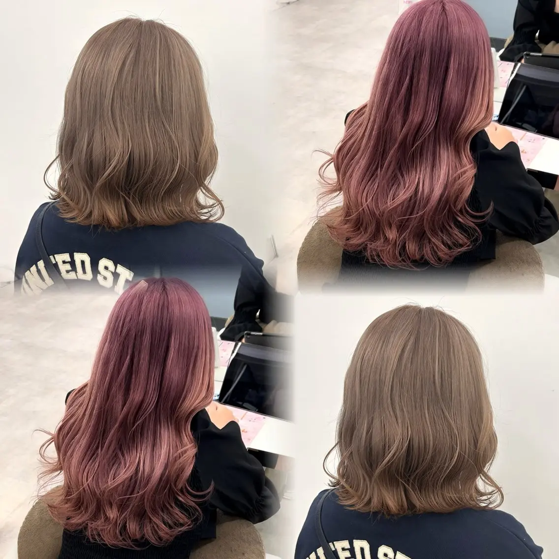セミロング カラー ベージュカラー ブリーチ ミルクティーベージュ ピンクカラー ピンクベージュ ヘアカラー トリートメント 透明感ハイトーン特化 /ケアブリーチ/莉駒のヘアスタイル