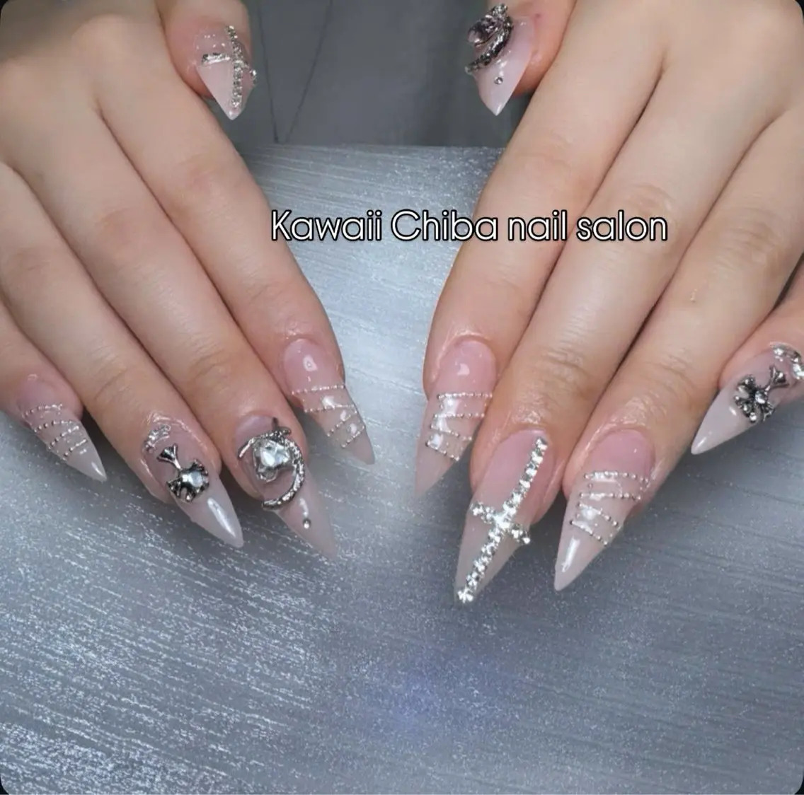 ネイル チークネイル 桜ネイル 入学式 フラワーネイル フレンチネイル Kawaii _Nailのネイルデザイン
