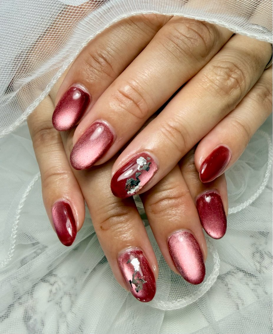 ネイル アートネイル チークネイル フラッシュネイル フラッシュマグ フレンチネイル Mai’s nailのネイルデザイン