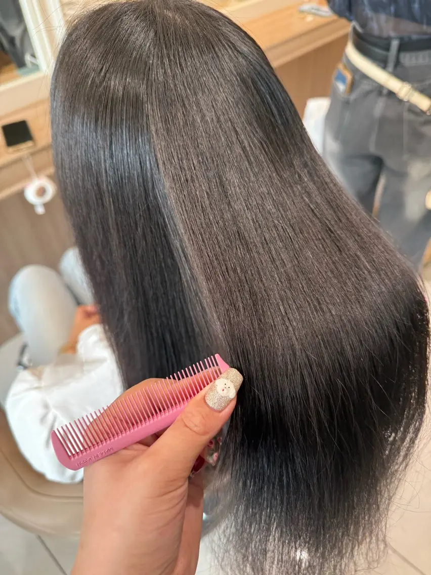 ミディアム パーマ カット 縮毛矯正 トリートメント 韓国ヘアメイク🎀/ 縮毛矯正✨山本媛香のヘアスタイル
