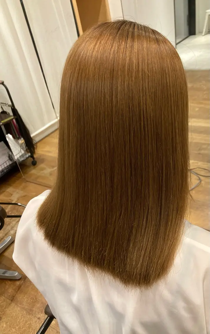 ミディアム 縮毛矯正 縮毛矯正 高木 玲奈のヘアスタイル
