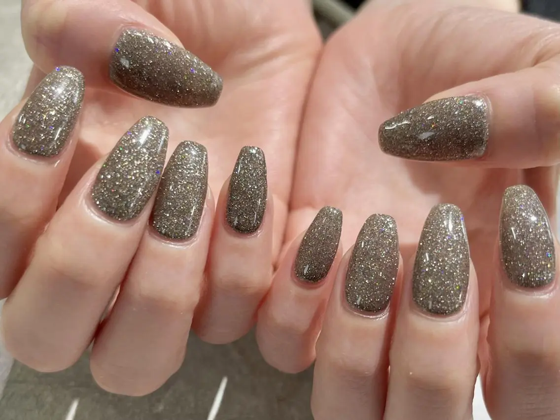 (当日)オフ込みラメワンカラー💅✨✨の写真