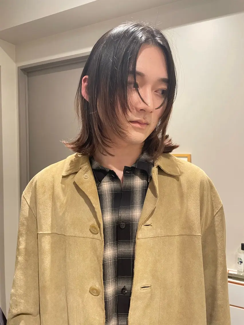 ミディアム メンズ ボブ レイヤーカット 森田 博樹のヘアスタイル