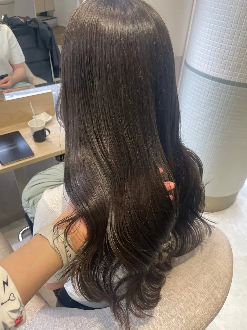 ロング カラー 韓国風ヘア レイヤーカット カット ヘアカラー トリートメント HARUKA韓国ヘア /Luana梅田のヘアスタイル