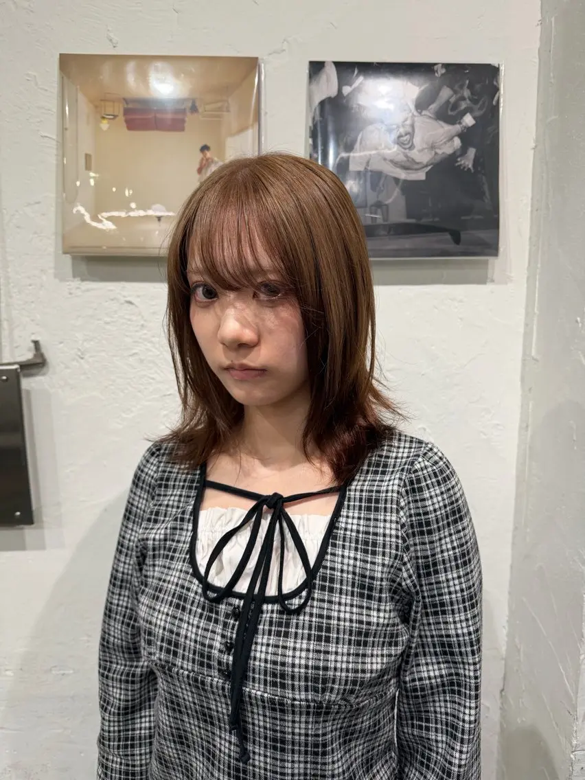 ミディアム カラー ヘアカラー 井上 陸のヘアスタイル