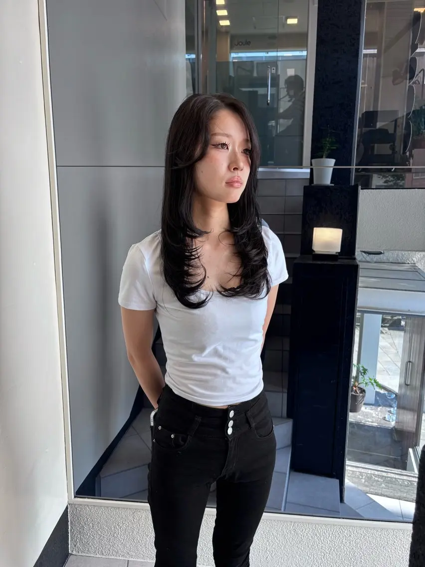 セミロング カット ヘアカラー トリートメント 竹田 佳奈のヘアスタイル