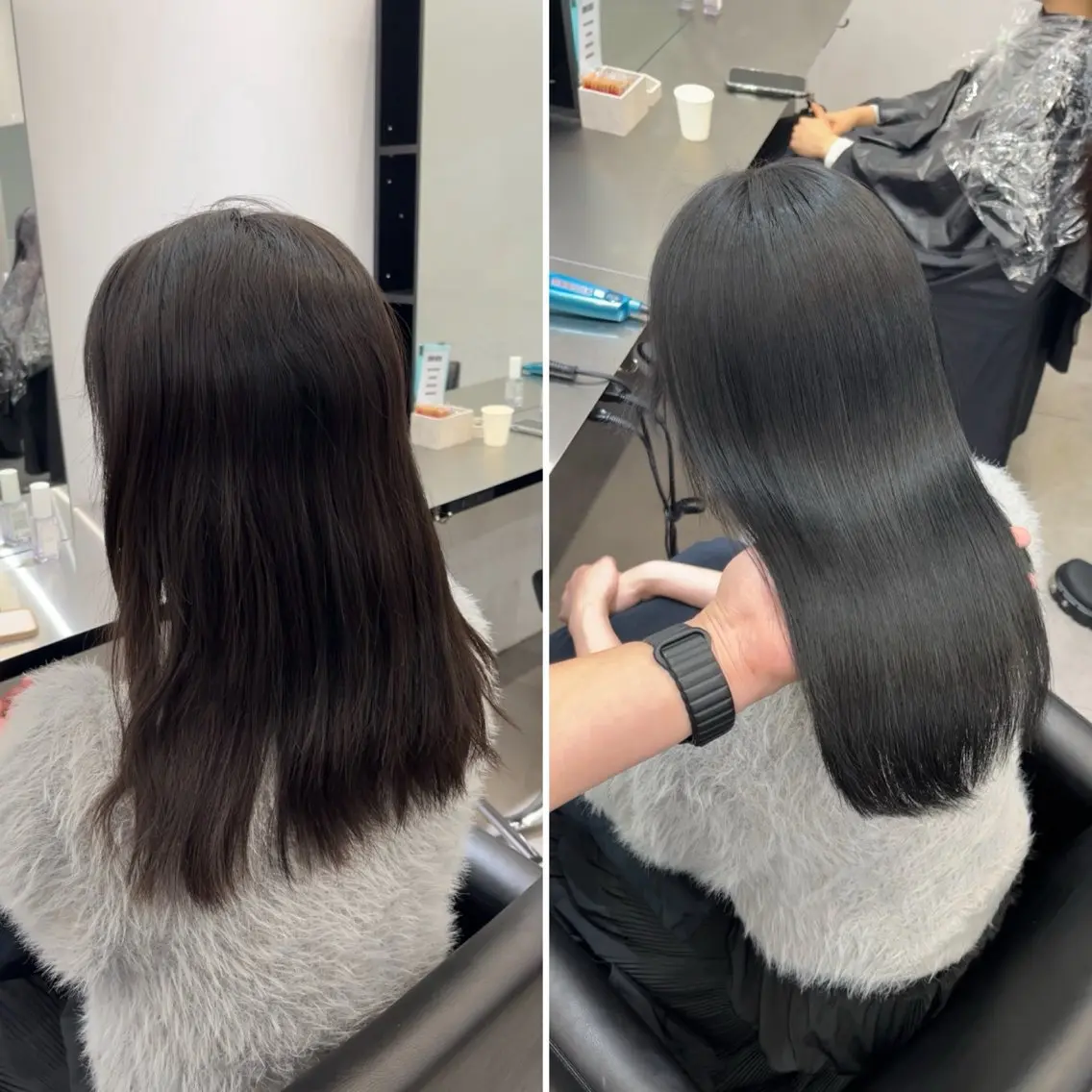 セミロング カット ヘアカラー 縮毛矯正 トリートメント 髪質改善/縮毛矯正 梅田茶屋町/西尾祐作のヘアスタイル