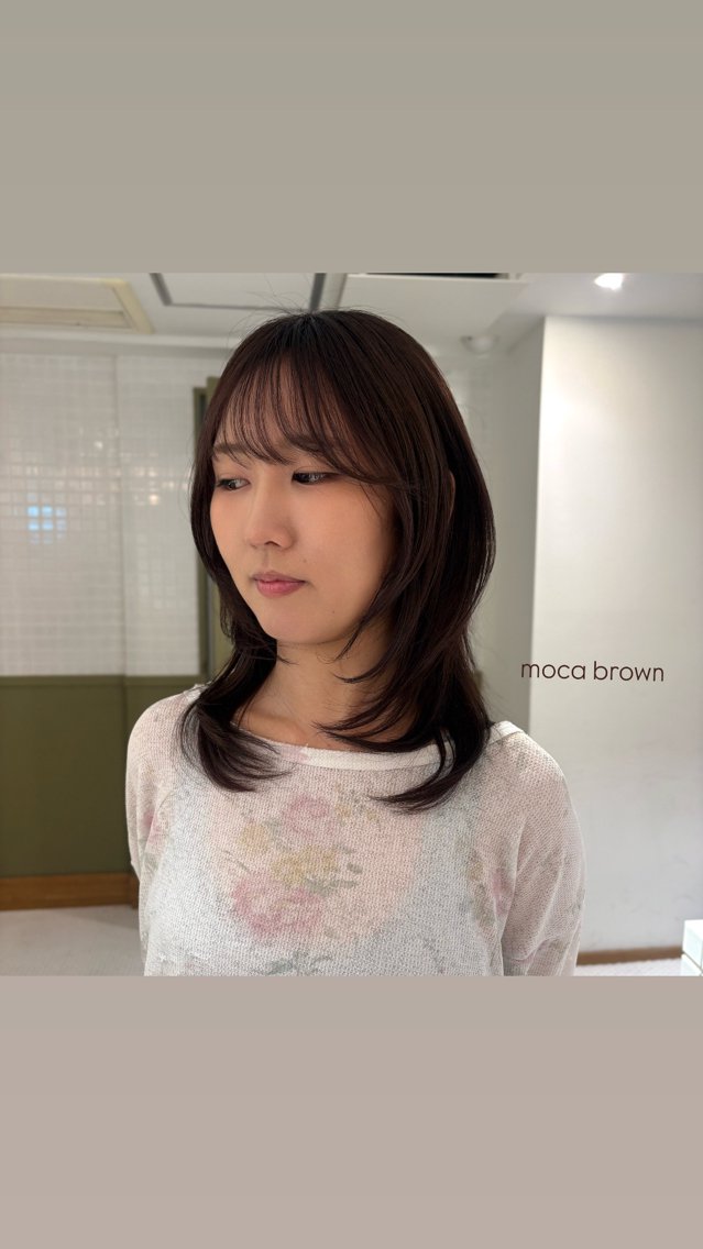 セミロング カット ヘアカラー ☕️NOA / レイヤーカット🍮のヘアスタイル