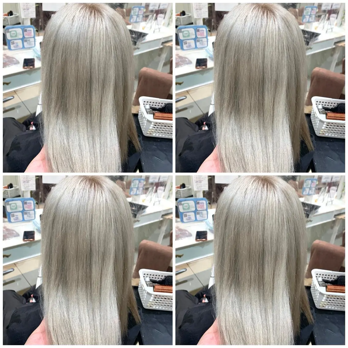 セミロング カラー ブリーチ グレージュ ハイトーンカラー シルバー シルバーグレージュ ヘアカラー トリートメント ハイトーン/ブリーチ 山崎 悠次のヘアスタイル