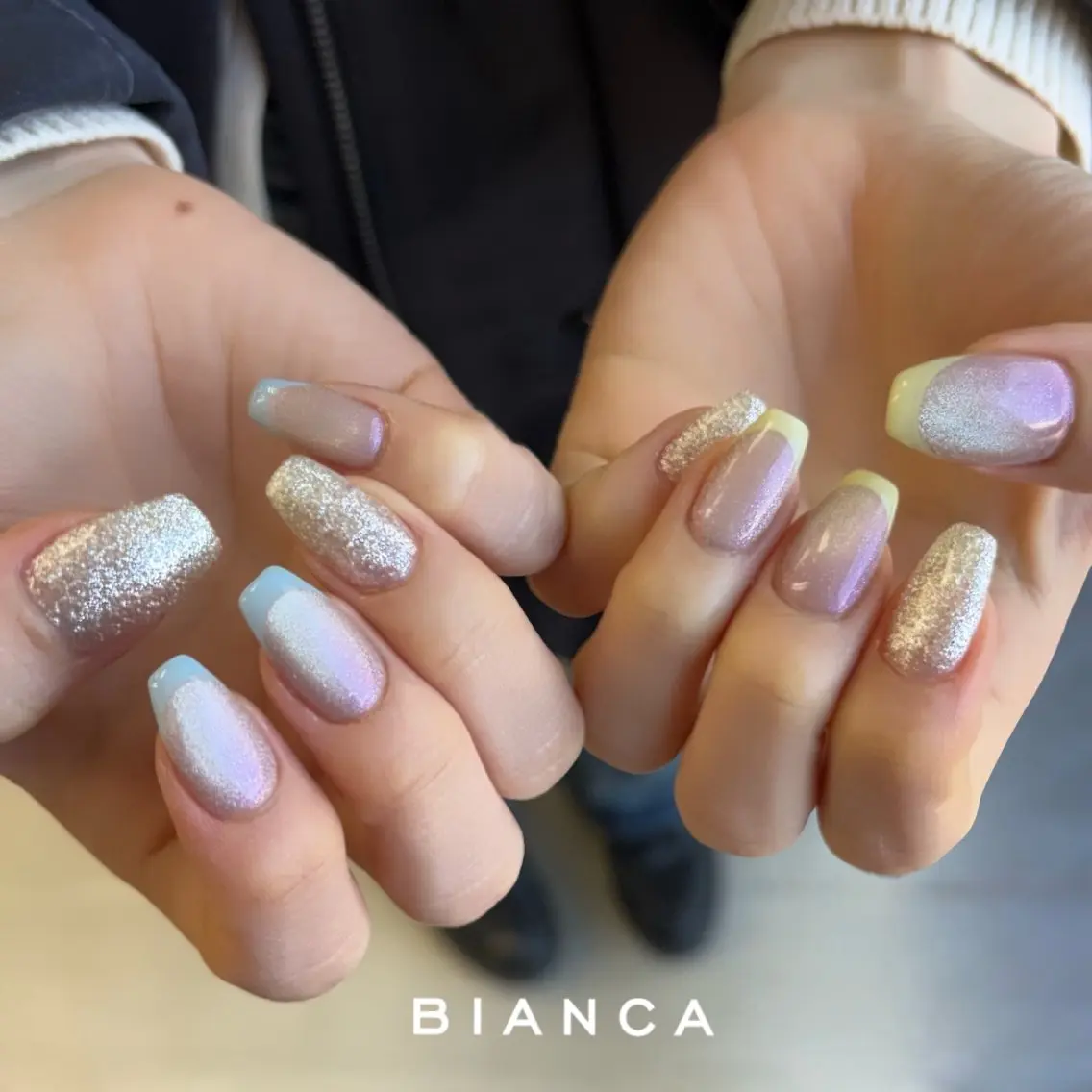 ネイル フレンチネイル マグネットネイル パステルネイル ハンドネイル Bianca大宮店 上野のネイルデザイン