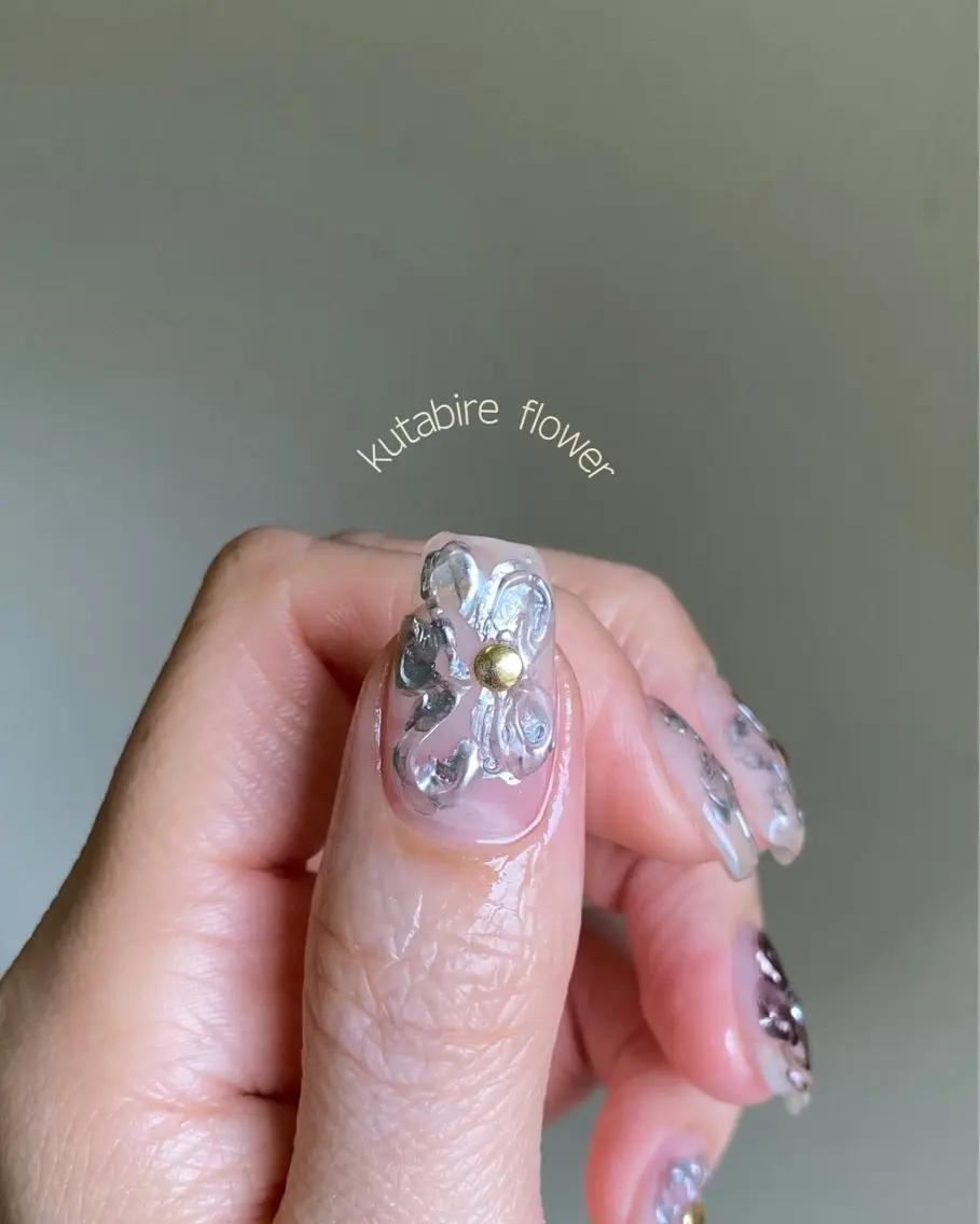 ネイル 成人式 フレンチネイル ジェルネイル ガーリー マグネットネイル ハンドネイル 草加ニュアンスネイル 🌚hersのネイルデザイン