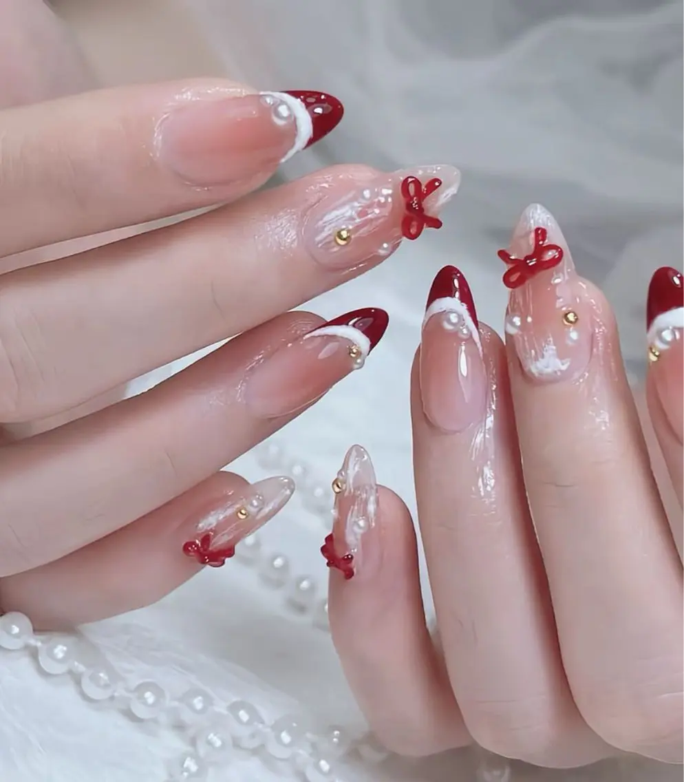 ネイル チークネイル フットネイル フレンチネイル グラデーション 韓国ネイル ハンドネイル Ribbonnail salonのネイルデザイン
