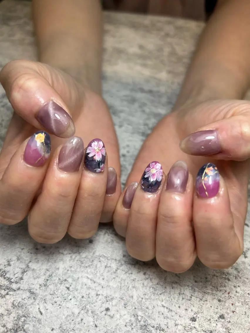 ネイル アートネイル フラワーネイル 東十条muumii ネイルまつ毛のネイルデザイン
