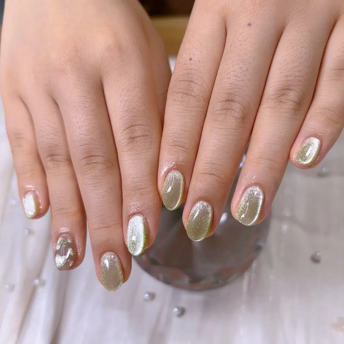 ネイル ハート マグネットネイル ニュアンスネイル オフィスネイル シンプルネイル Cute Tips nailのネイルデザイン